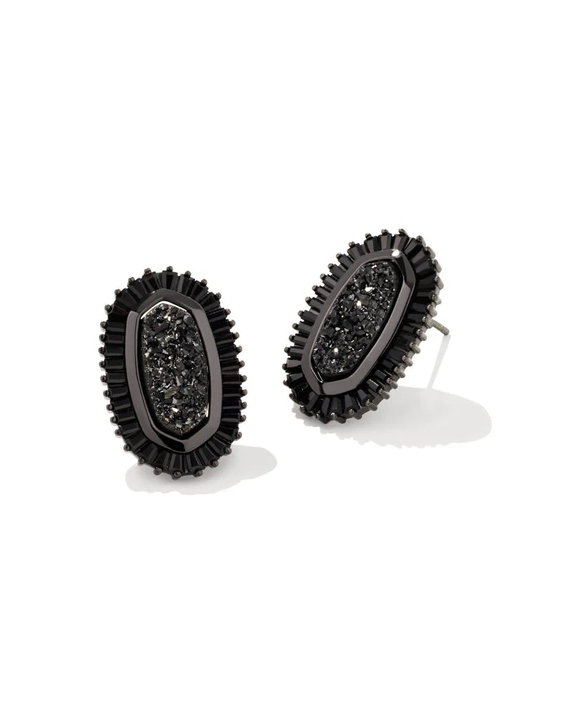 Baguette Ellie Stud Jewelry Kendra Scott Black Gunmetal Drusy  