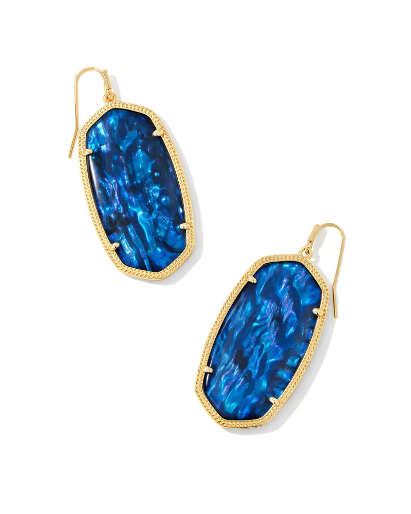 Danielle Earring Jewelry Kendra Scott Gold Navy Abalone  