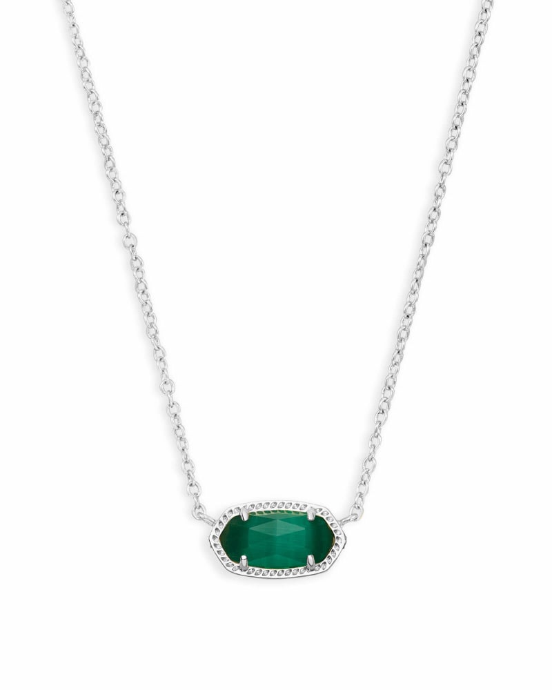 Elisa Glass Necklace Jewelry Kendra Scott Silver Emerald Cat's Eye  