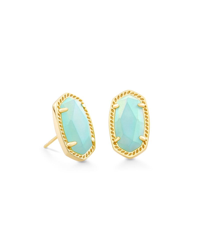 Ellie Stud Jewelry Kendra Scott Gold Iridescent Mint  