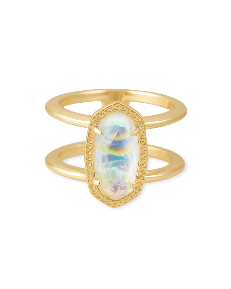 Elyse Ring Jewelry Kendra Scott Gold Iridescent Abalone 6 