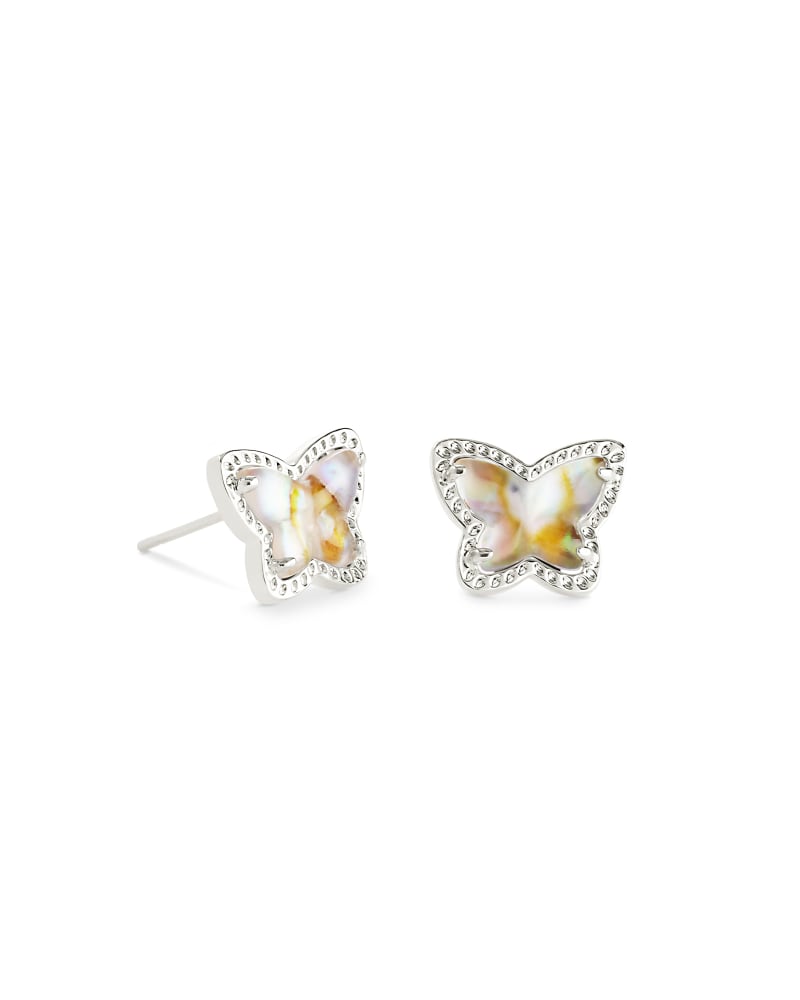 Lillia Butterfly Stud  Kendra Scott Silver Iridescent Abalone  