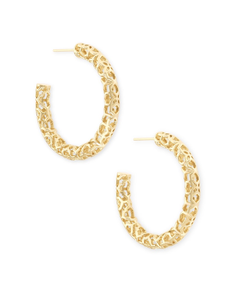 Maggie Small Filigree Hoop Jewelry Kendra Scott Gold  