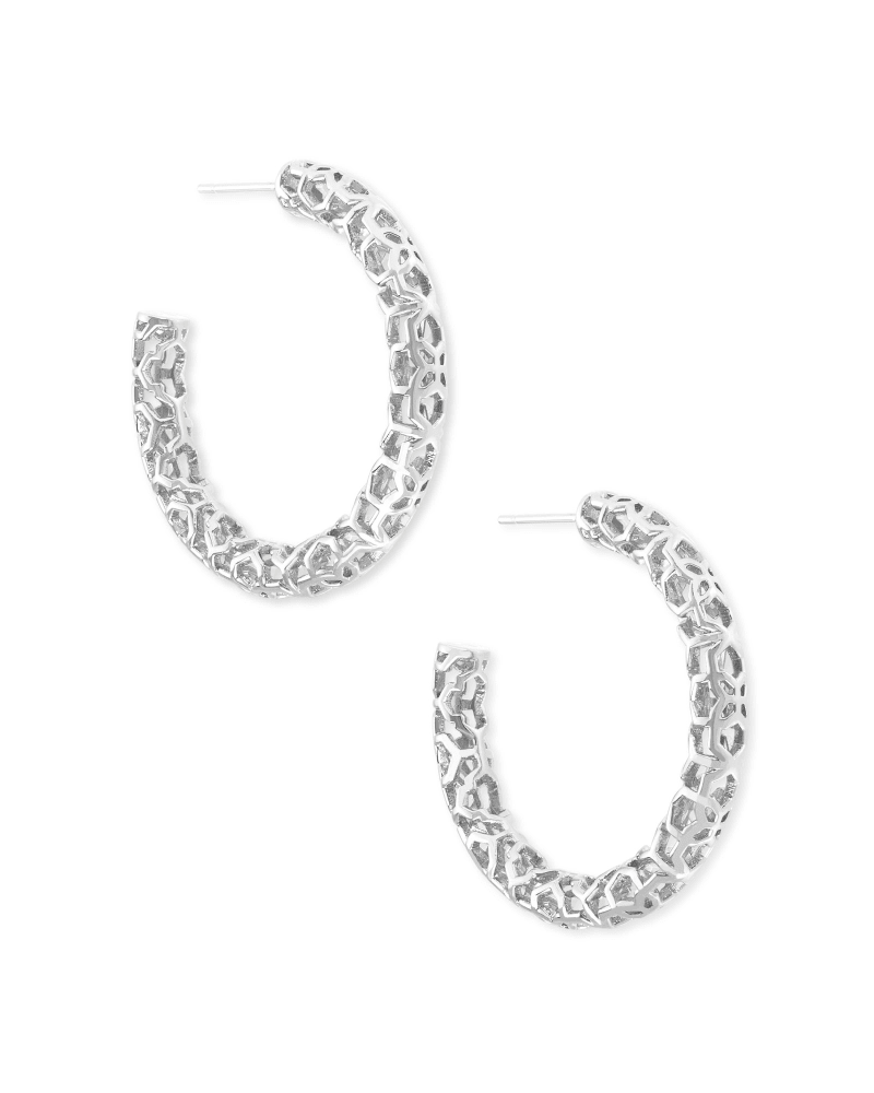 Maggie Small Filigree Hoop Jewelry Kendra Scott Silver  